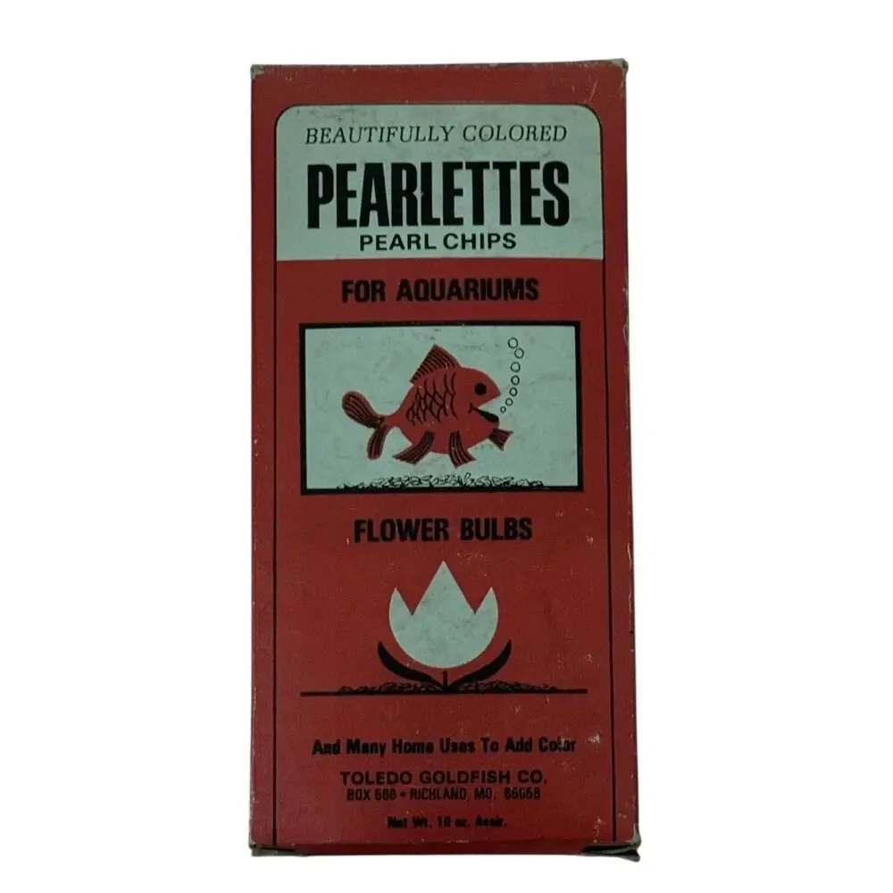 VTG Old Aquarium Pearlettes Pearl Chips Toledo Goldfish Company Box Flower Bulbs